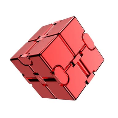 Fidget Spinner Infinite Cube Metal Stress Relief Flip Block - Punainen