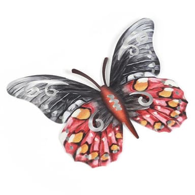 Art 3D Butterfly Seinään ripustettava sisustus Puutarhapihan kotikoriste - punainen