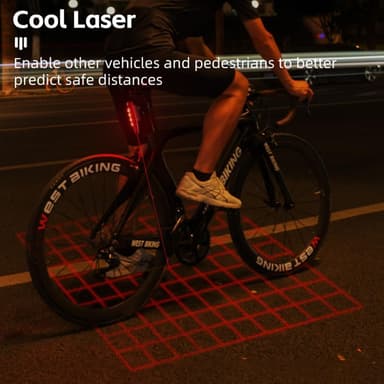 WEST BIKING Pyörän laser-takavalon jarrun induktiovaroitusvalo