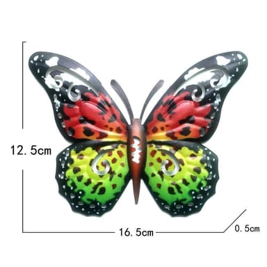 Art 3D Butterfly Seinään ripustettava sisustus Puutarhapihan kotikoriste - punainen-