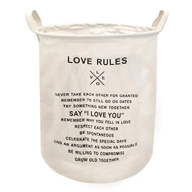 Kokoontaitettava vaatekori Pyykkikori kahvalla - Love Rules