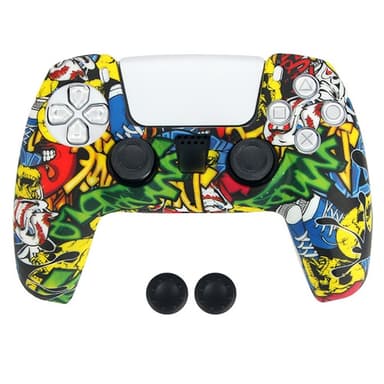 DATA FROG Sony Playstation 5 Peliohjain Liukumaton Silikonisuoja Peliohjaimen Suojakuori 2 Rocker Capsilla