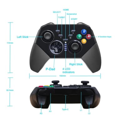 Yhteensopiva Nintendo Switch Bluetooth Controller Gamepad Turbo Function -toiminnon kanssa