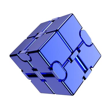 Fidget Spinner Infinite Cube Metal Stress Relief Flip Block - Sininen