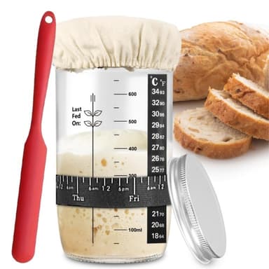 Sourdough 730ml Käymispurkki Lasinen leivontatarvikealoitusastia