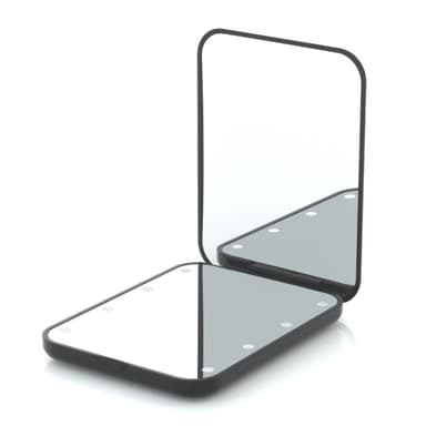 kaksipuolinen meikkipeili LED-valolla taitettava 2X suurennuspeili