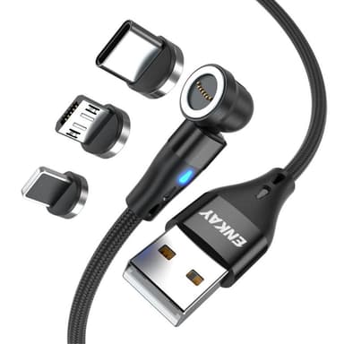 1 m latauskaapeli 3-in-1 magneettinen Lightning-/Type-C/Micro