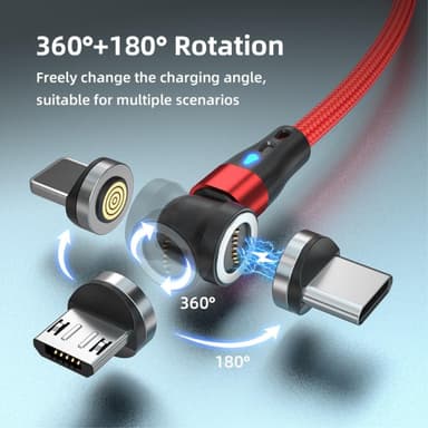 1 m latauskaapeli 3-in-1 magneettinen Lightning-/Type-C/Micro