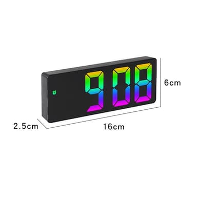 LED-kello Elektroninen digitaalinen herätyskello Värikäs työpöytäkello 12/24H Valkoinen