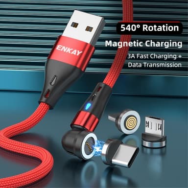 1 m latauskaapeli 3-in-1 magneettinen Lightning-/Type-C/Micro