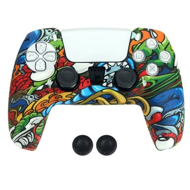 DATA FROG Sony Playstation 5 Peliohjain Liukumaton Silikonisuoja Peliohjaimen Suojakuori 2 Rocker Capsilla
