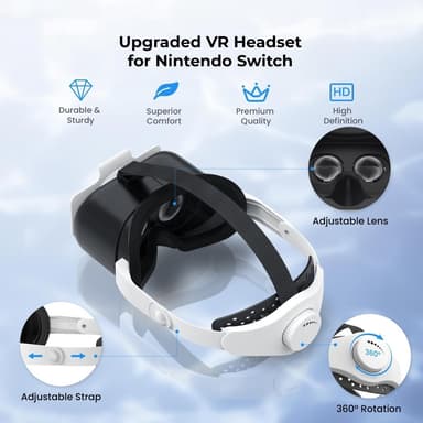 DEVASO-yhteensopiva Nintendo Switch VR -kuulokkeiden kanssa säädettävällä päähihnalla