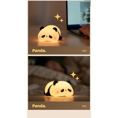 Söpö Panda-nukkumisvalo Yövalo Kosketusohjauksen himmennyslamppu