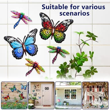 Art 3D Butterfly Seinään ripustettava sisustus Puutarhapihan kotikoriste -  -sininen
