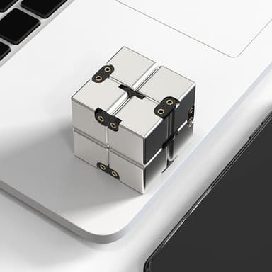 Fidget Toy Infinite Cube Stress Relief Flip Block - Musta