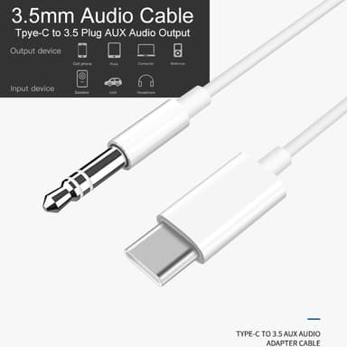 USB-C - 3,5 mm Audio Aux -sovitinkaapeli