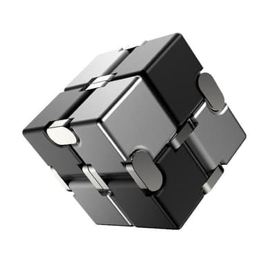Fidget Spinner Infinite Cube Metal Stress Relief Flip Block - Musta-Valkoinen
