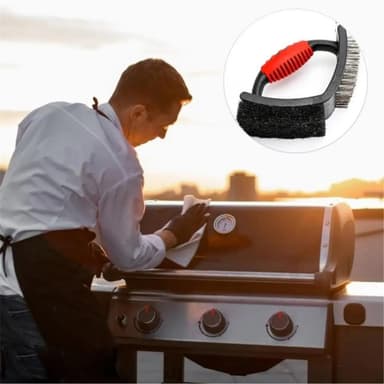 3-in-1 Harja grillin puhdistus BBQ-harja Kaavin teräsharja
