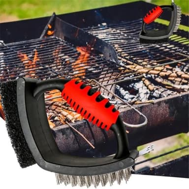 3-in-1 Harja grillin puhdistus BBQ-harja Kaavin teräsharja