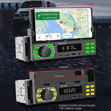Bluetooth Stereo Autostereo FM Radio MP3-soitin Puhelinteline