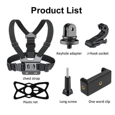 6-in-1-tarvikkeet GoPro Herolle, rintahihnan mobiilipidike jne