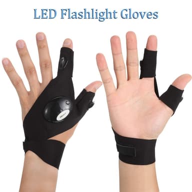 1 pari vasen + oikea yökalastus LED taskulamppu mitt Glove