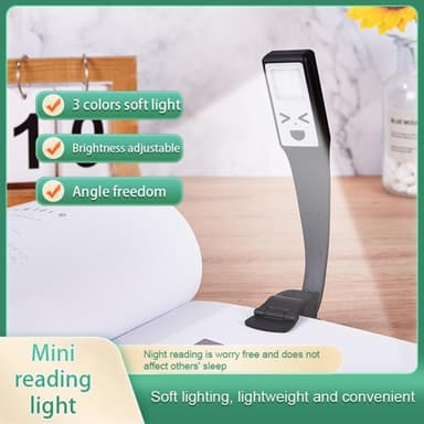 Clip-On Book Light Kolmen kirjavalaisimen kirkkaus Säädettävä lukuvalo