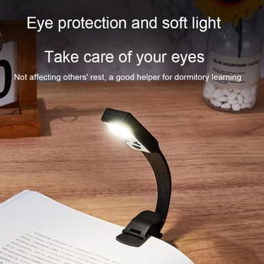 Clip-On Book Light Kolmen kirjavalaisimen kirkkaus Säädettävä lukuvalo