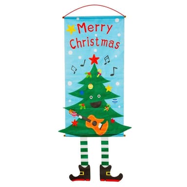 Hyvää joulua Flag Xmas Hanging Banner Door Decor - joulukuusi