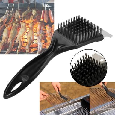 Multifunctional grill brush in stainless steel