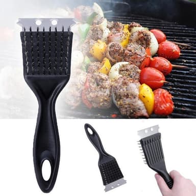 Multifunctional grill brush in stainless steel
