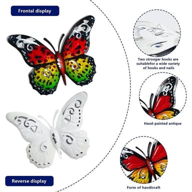 Art 3D Butterfly Seinään ripustettava sisustus Puutarhapihan kotikoriste - sininen