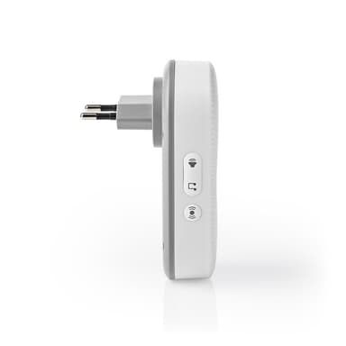 Nedis Langaton Ovikellosarja | Verkkovirtakäyttöinen | 220 - 240 V AC 50 Hz | 1x CR2032 | Äänenvoimakkuus: 80 dB | Signaalin kantama: 300 m | IP44 | Säädettävä äänenvoimakkuus | 36 Melodiaa | 1 Vastaanotin | Harmaa / Valkoinen