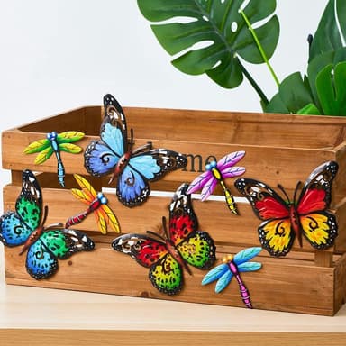 Art 3D Butterfly Seinään ripustettava sisustus Puutarhapihan kotikoriste - sininen