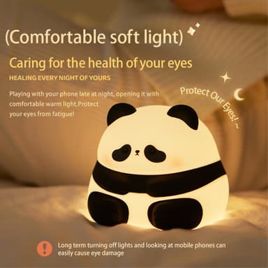 Suloinen Panda Silicone LED-yövalo Kodin yövalaisin