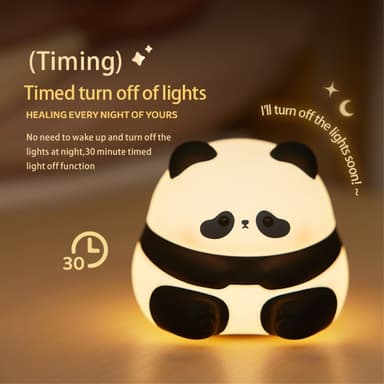 Suloinen Panda Silicone LED-yövalo Kodin yövalaisin
