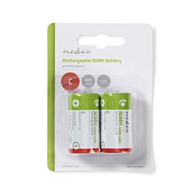 Nedis Ladattava Ni-MH-Akku C | 1.2 V DC | 4000 mAh | Esiladattu | 2 Kpl pakkaus | HR14