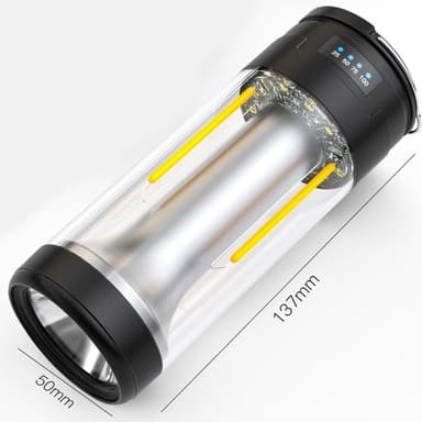 3-in-1 Lamp Camping Kaksinkertainen valonlähde Ladattava