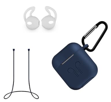 Silikonipakkaus Airpodsille, silikonikotelo, hihna, silikonikorvakuulokkeet, karabiini, Mari