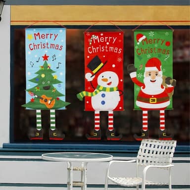 Hyvää joulua Flag Xmas Hanging Banner Door Decor - Peura