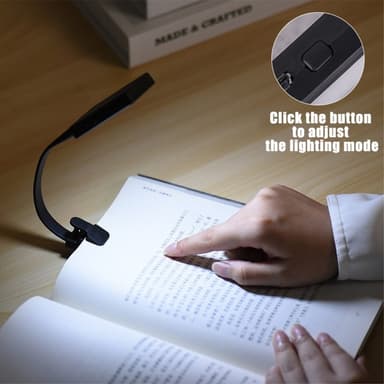 Ladattava lukuvalo lukulamppu Clip On LED-kirjavalo - Valkoinen