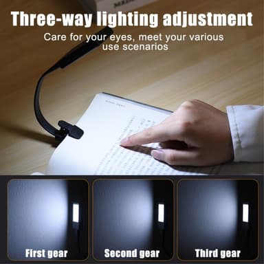 Ladattava lukuvalo lukulamppu Clip On LED-kirjavalo - Valkoinen