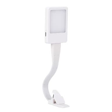Ladattava lukuvalo lukulamppu Clip On LED-kirjavalo - Valkoinen
