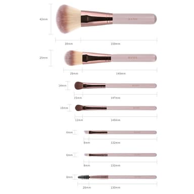 BANFI 7kpl Eyeshadow Foundation -huulimeikkisivellinsarja laatikolla
