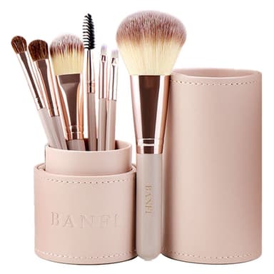 BANFI 7kpl Eyeshadow Foundation -huulimeikkisivellinsarja laatikolla