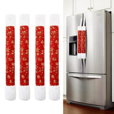 4-pack Christmas pellavakankainen jääkaapin oven kahvan suojakuori Joulu