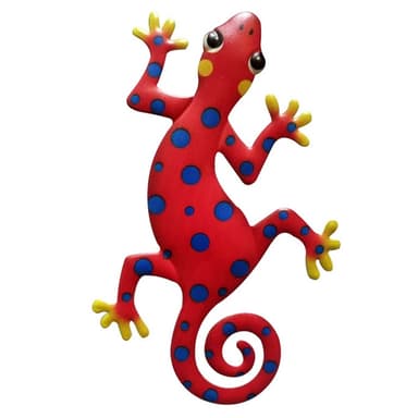 Gecko Lizard -seinätarra puutarhakoriste 13x22cm - Punainen/sininen