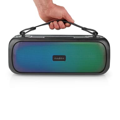 Nedis Bluetooth® Party Boombox | 4.5 tuntia | 2.0 | 45 W | Median toisto: AUX / USB | IPX5 | Linkitettävä | Kantokahva | Juhlavalot | Musta