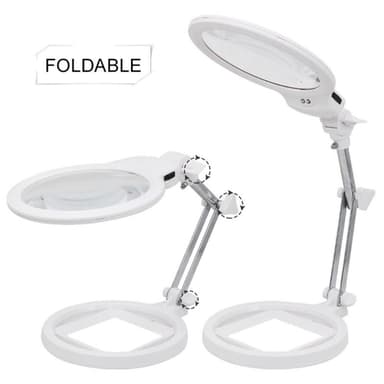 Taitettava pöytätyyppinen LED-suurennuslasi 130mm 2.5X 5X suurennuslasi