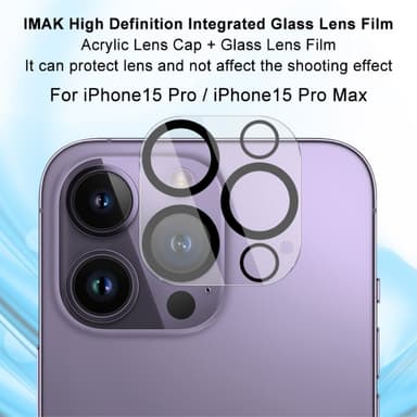IMAK iPhone 15 Pro / 15 Pro Max -puhelimelle Integroitu Kameran Linssikalvo